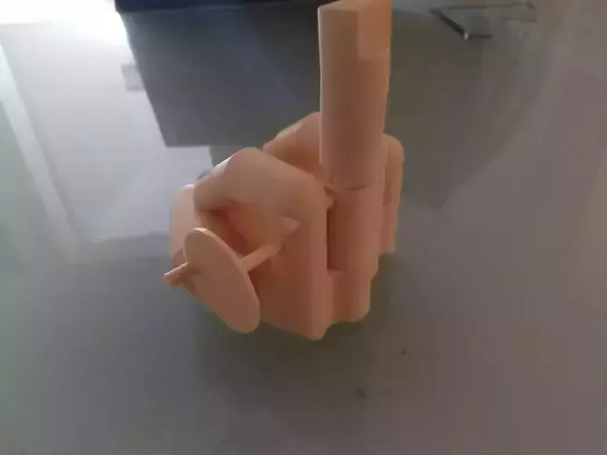 Middle finger with gear Stinkefinger 3D print model