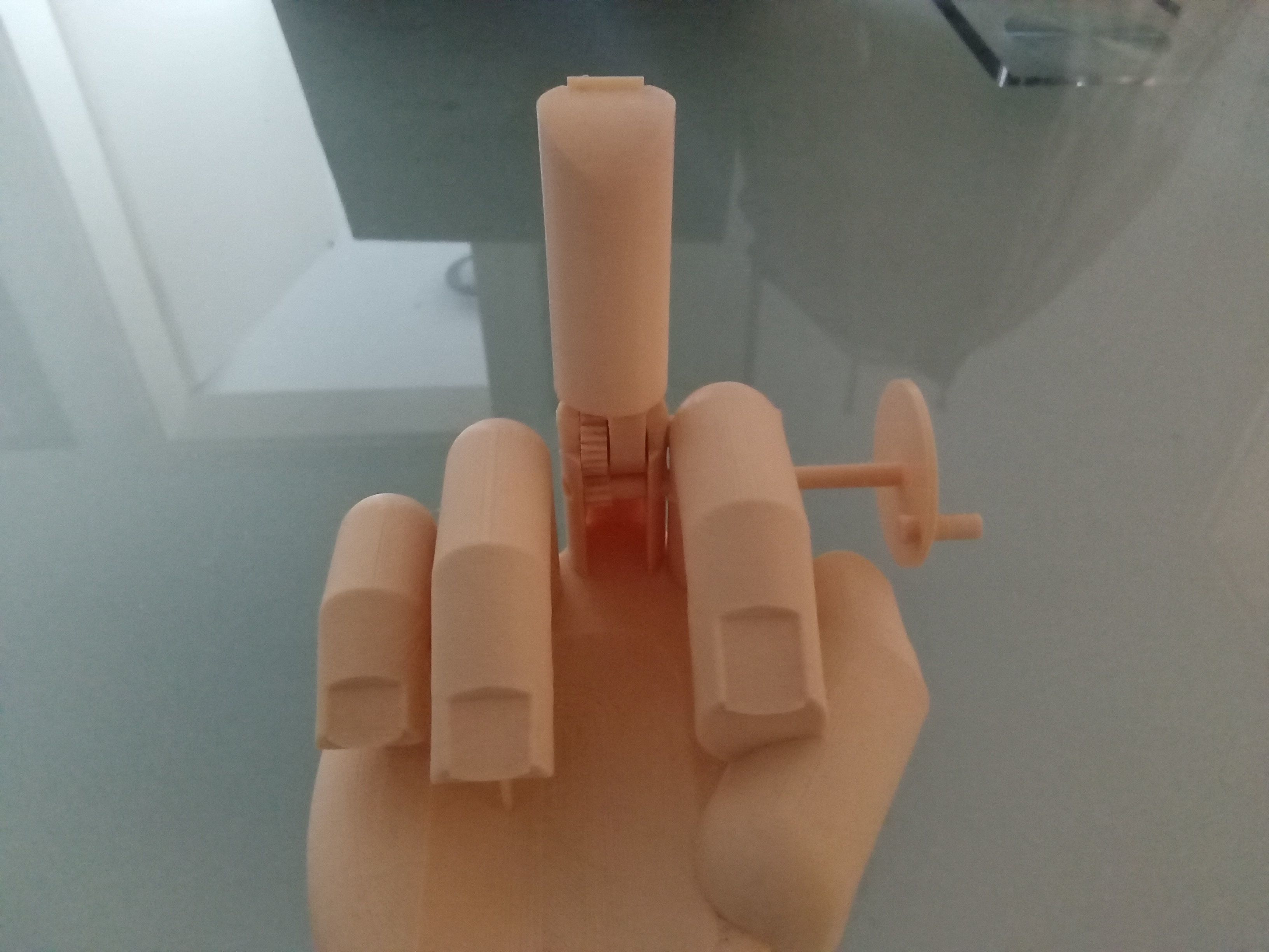 Middle finger with gear Stinkefinger 3D print model_10