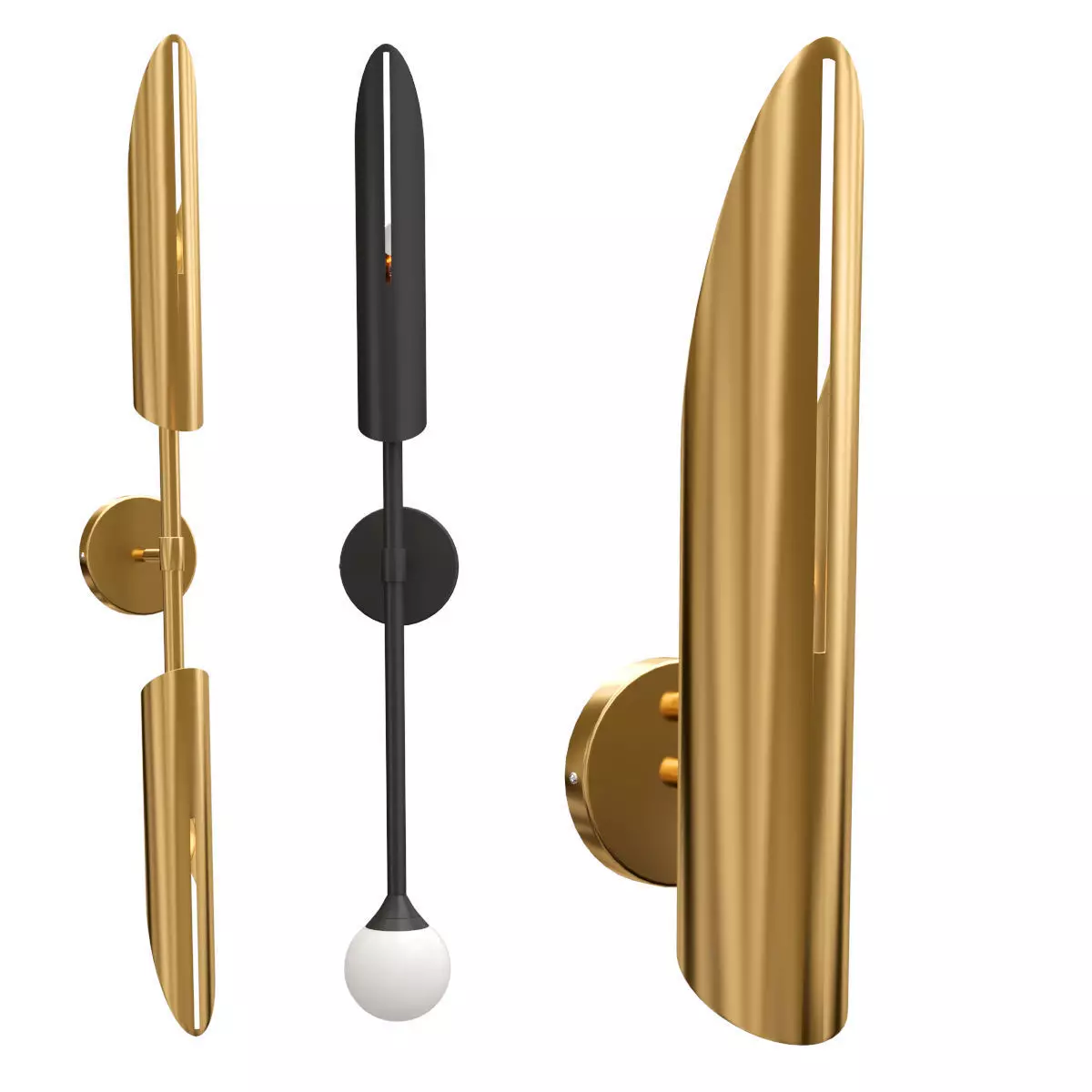 GERD collection wall sconces in gold 3D model