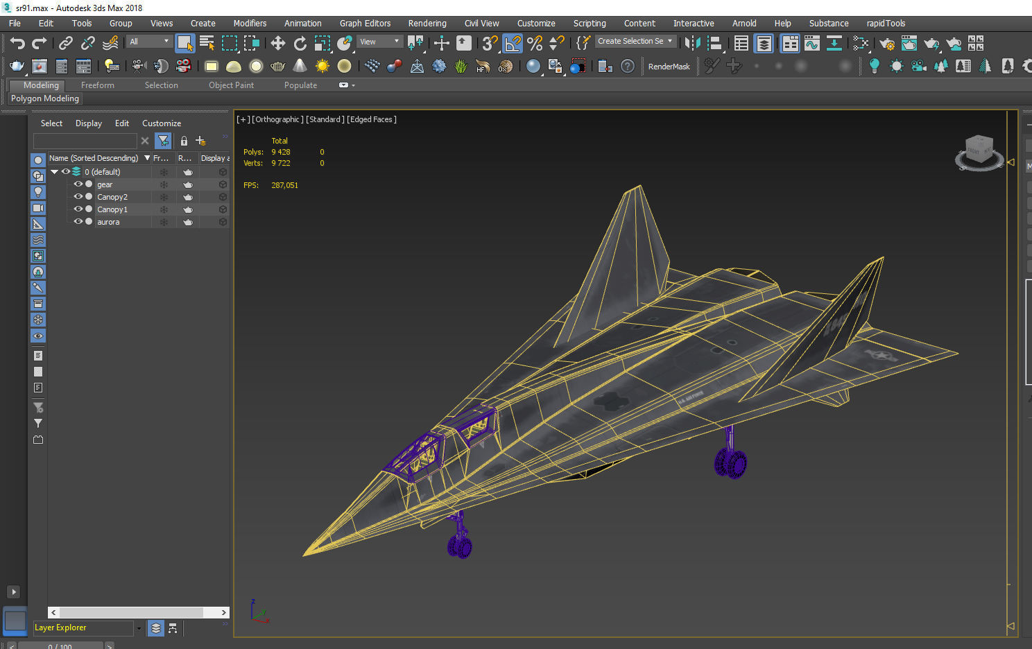 SR-91 Aurora Low-poly 3D model_13