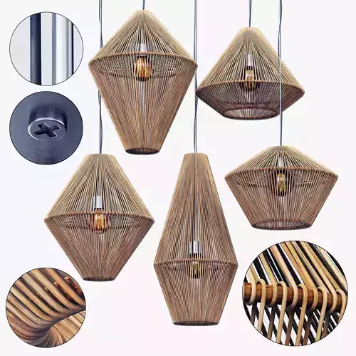 Lamp cone rattan n11