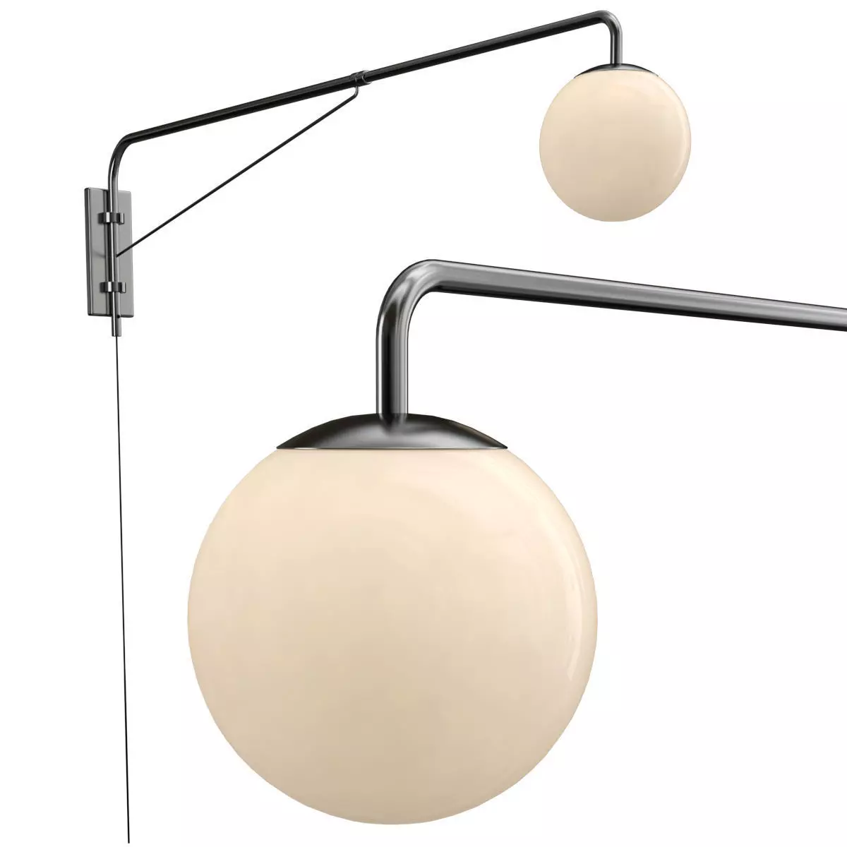 SIMRISHAMN two hanging lamps with ball in middle 3D model_0