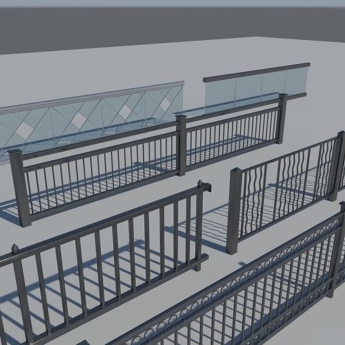 Railing Collection wrought iron railings - wrought iron railings 3D model