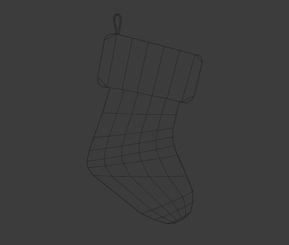 Christmas sock Free low-poly 3D model_2