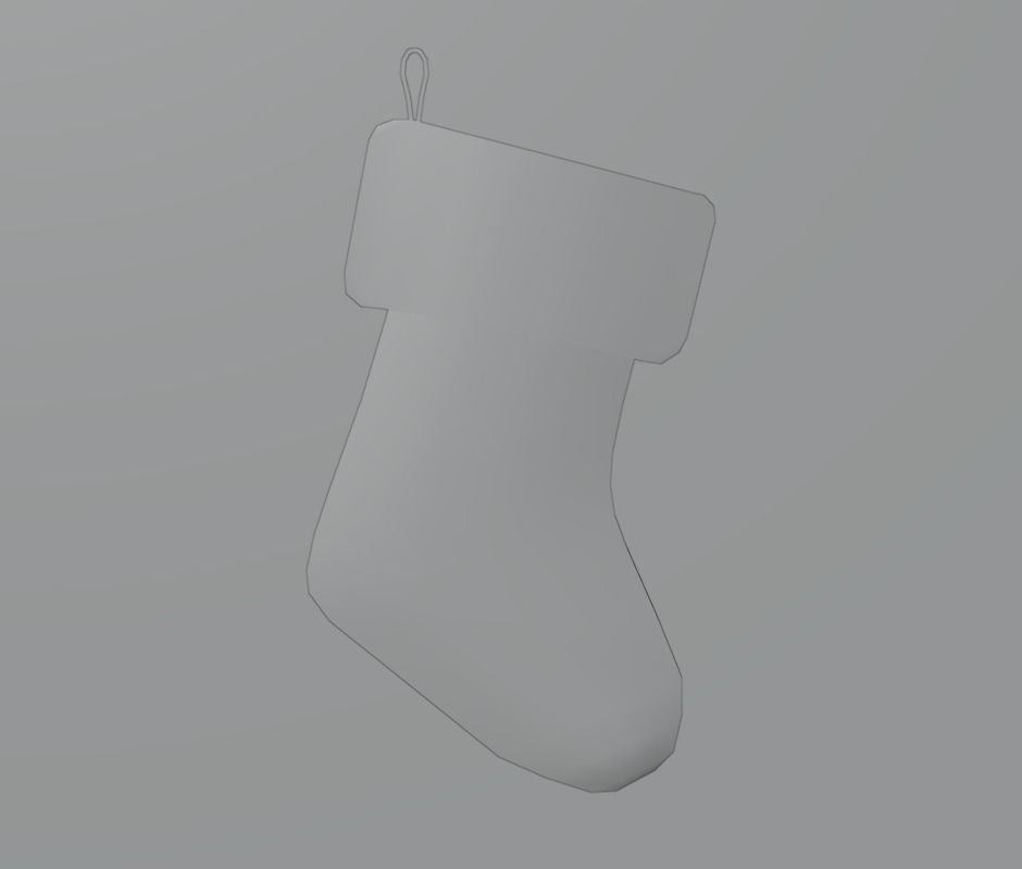Christmas sock Free low-poly 3D model_1