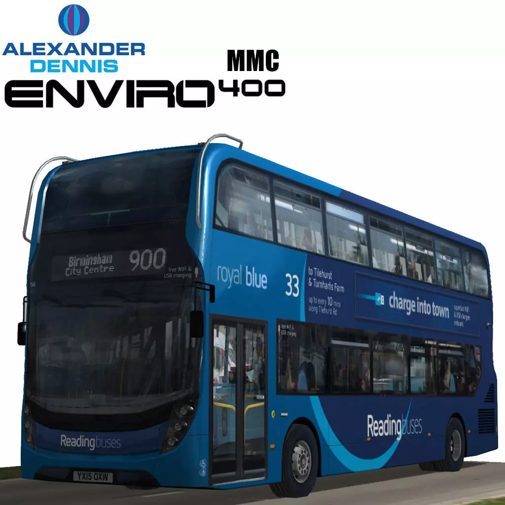 Alexander Dennis Enviro400 MMC Royal blue Low-poly 3D model_0