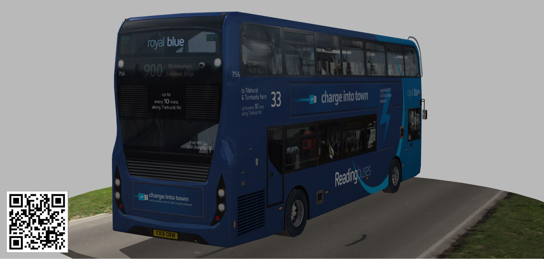 Alexander Dennis Enviro400 MMC Royal blue Low-poly 3D model_2