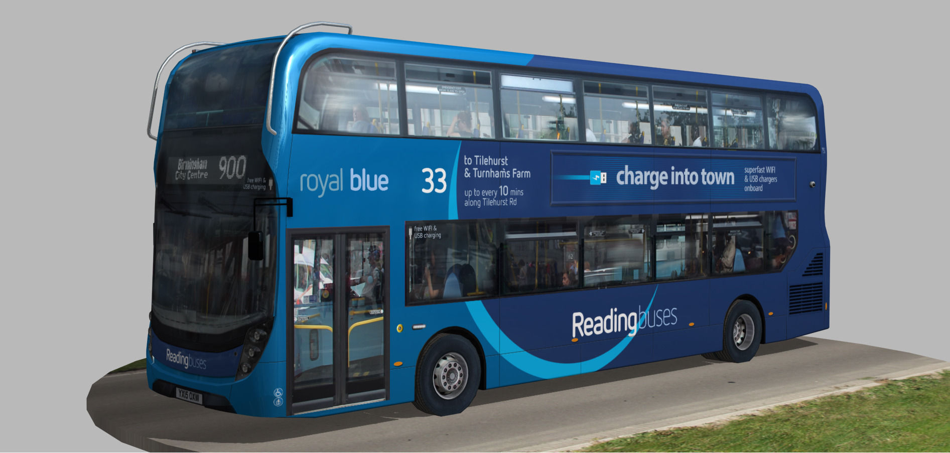 Alexander Dennis Enviro400 MMC Royal blue Low-poly 3D model_4