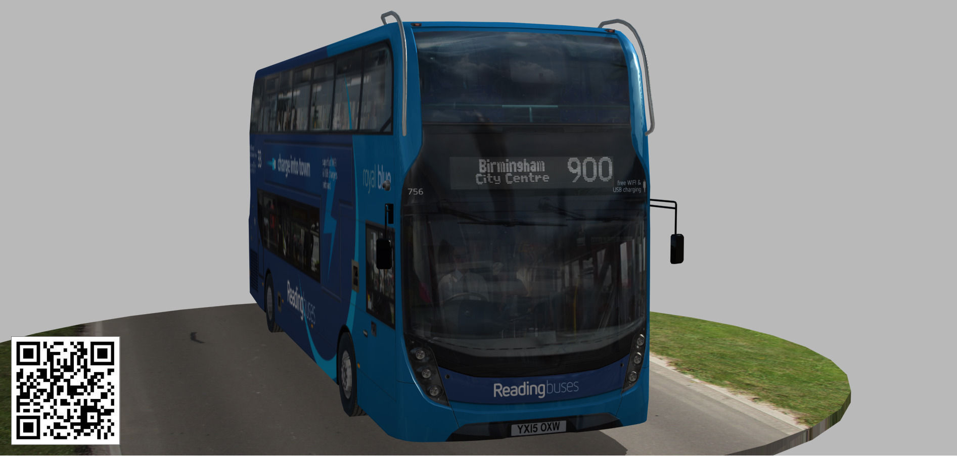 Alexander Dennis Enviro400 MMC Royal blue Low-poly 3D model_1
