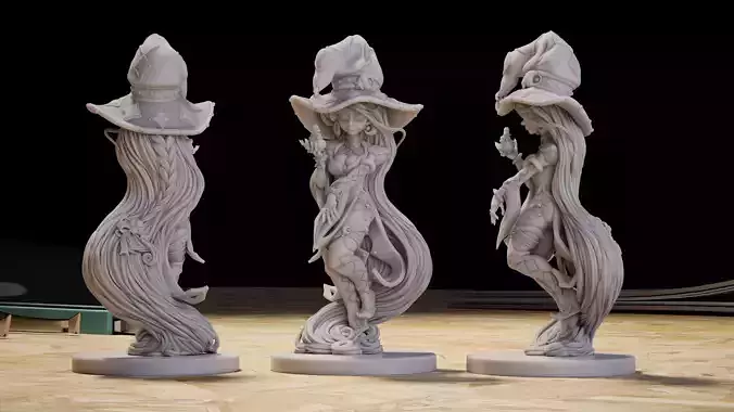 Witch - 3d mini for 3d print 3D print model