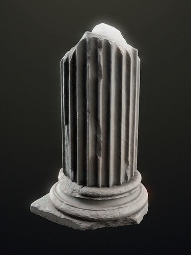 Ephesos ancient greek column base scanned 3D model