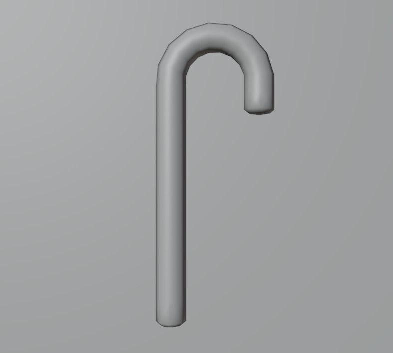 Stick candy red-white Low-poly 3D model