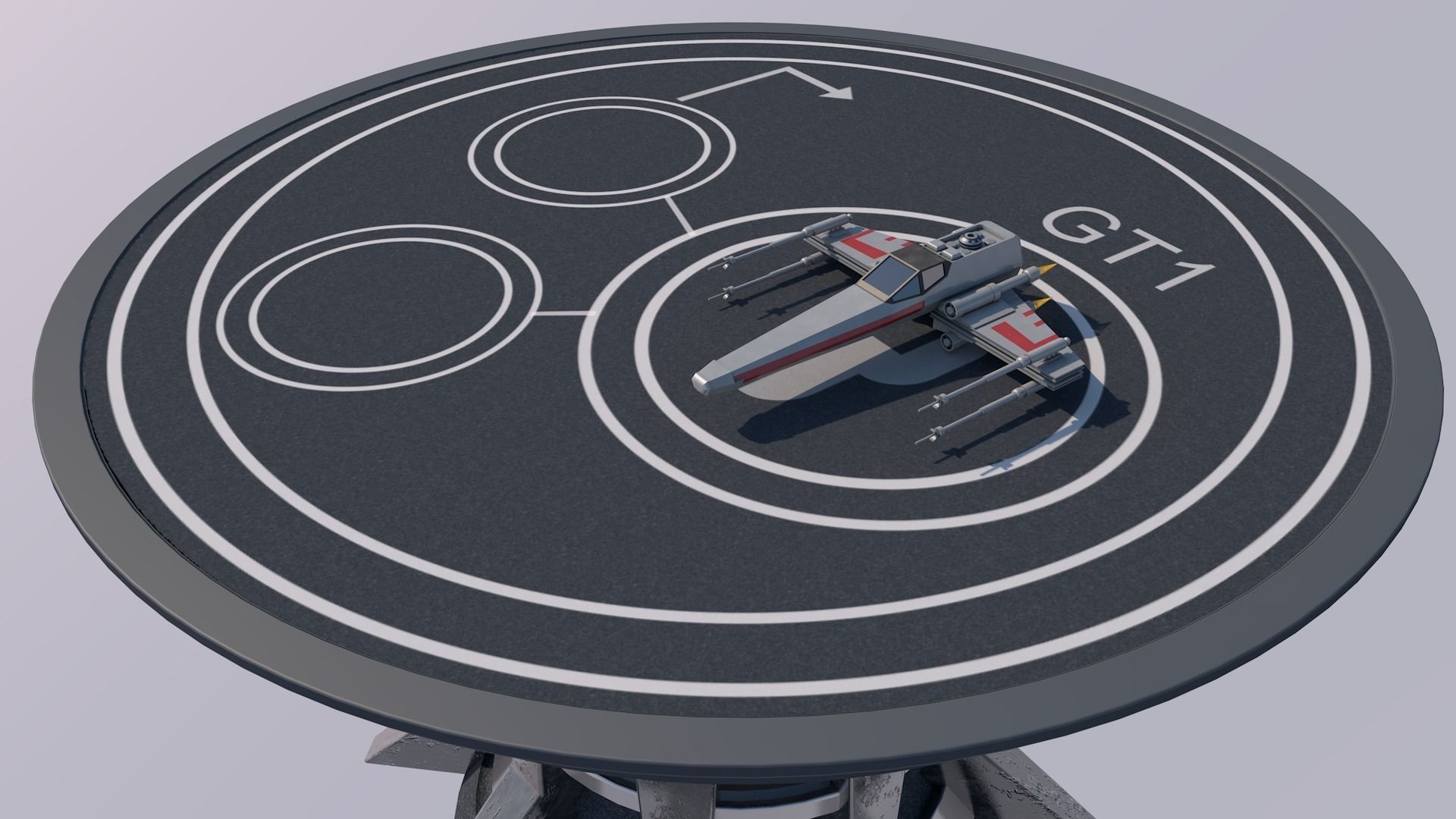 Sci Fi Landing Pad Platform 3D model_1