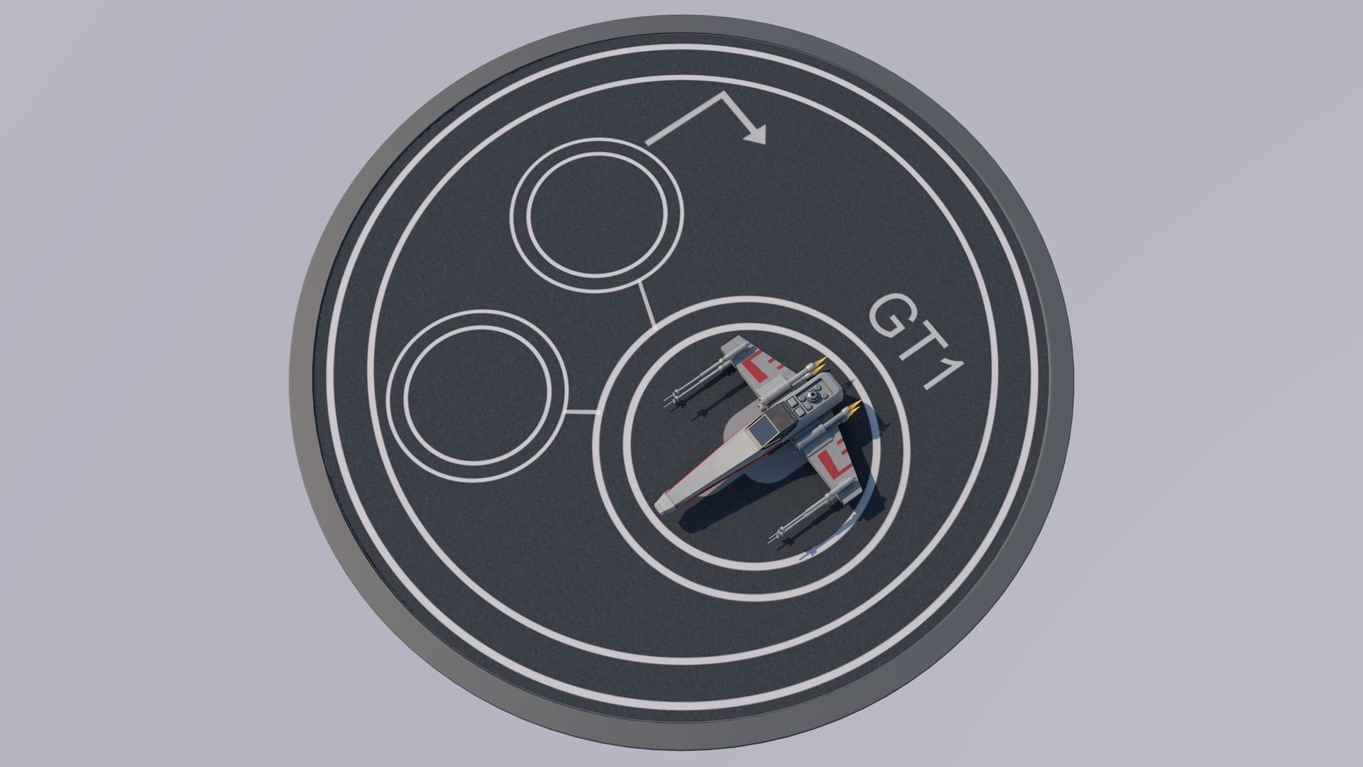 Sci Fi Landing Pad Platform 3D model_3