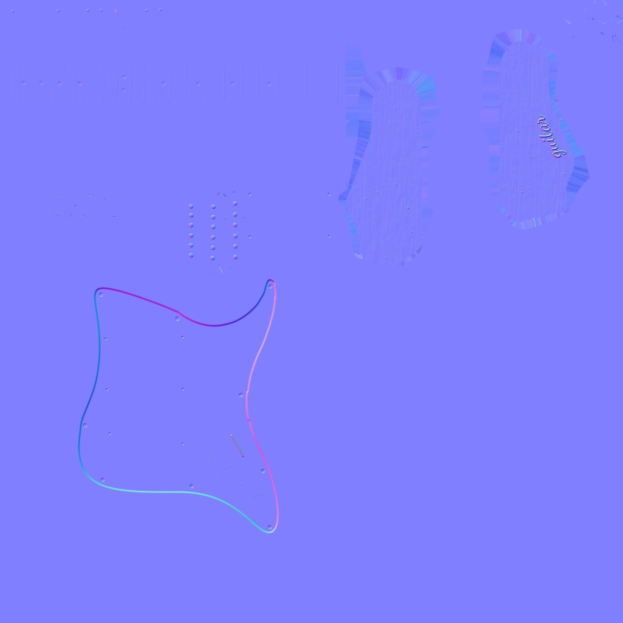 Electric Guitar 01 Red White - Music Instrument Design Low-poly 3D model_17