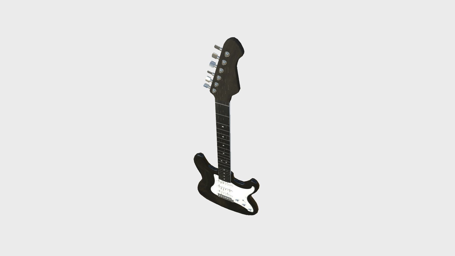 Electric Guitar 02 Black White - Music Instrument Design Low-poly 3D model_2