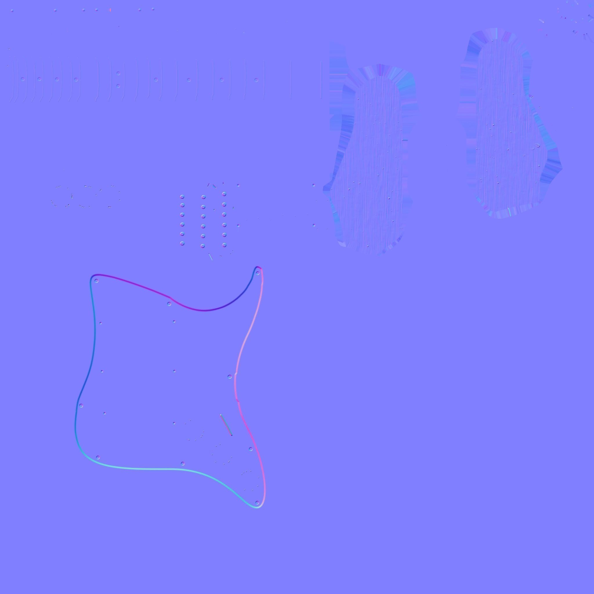 Electric Guitar 02 Black White - Music Instrument Design Low-poly 3D model_17