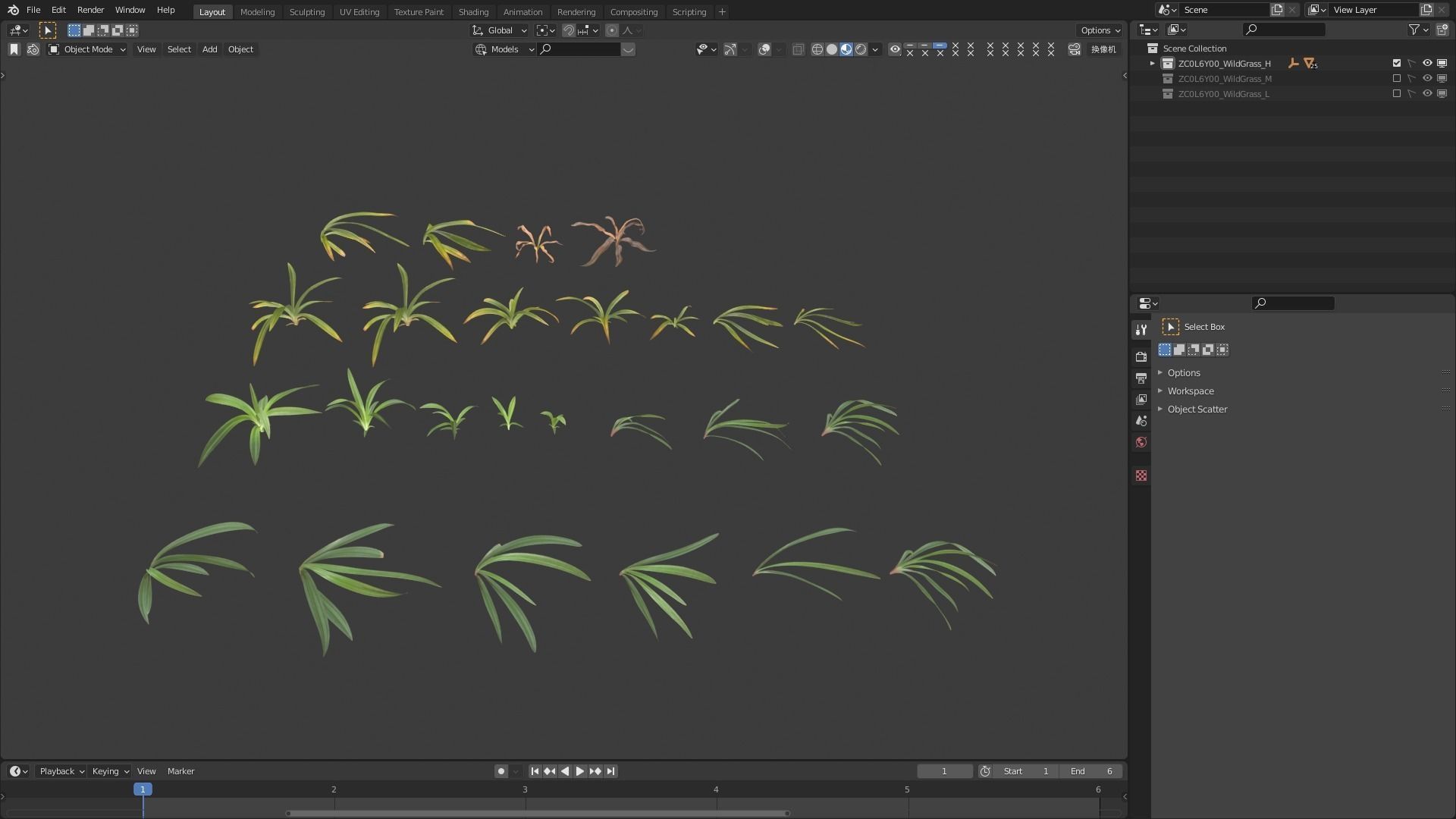 Wild Grass  VFX Grace Low-poly 3D model_13