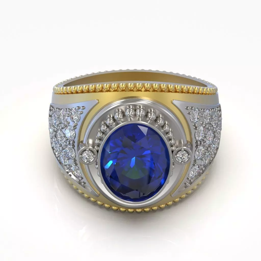 Big multygem ring Free 3D print model