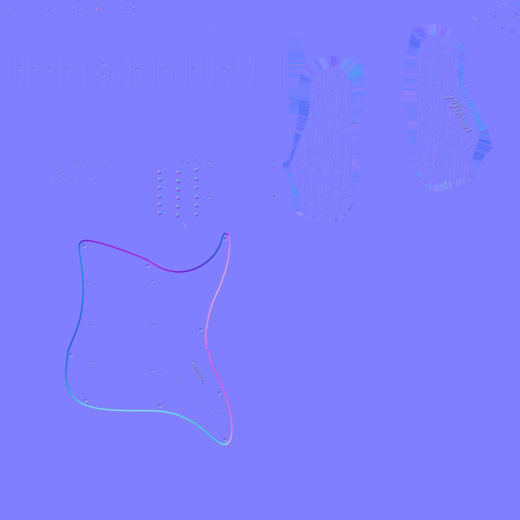 Electric Guitar 04 Pink - Music Instrument Design Low-poly 3D model_17