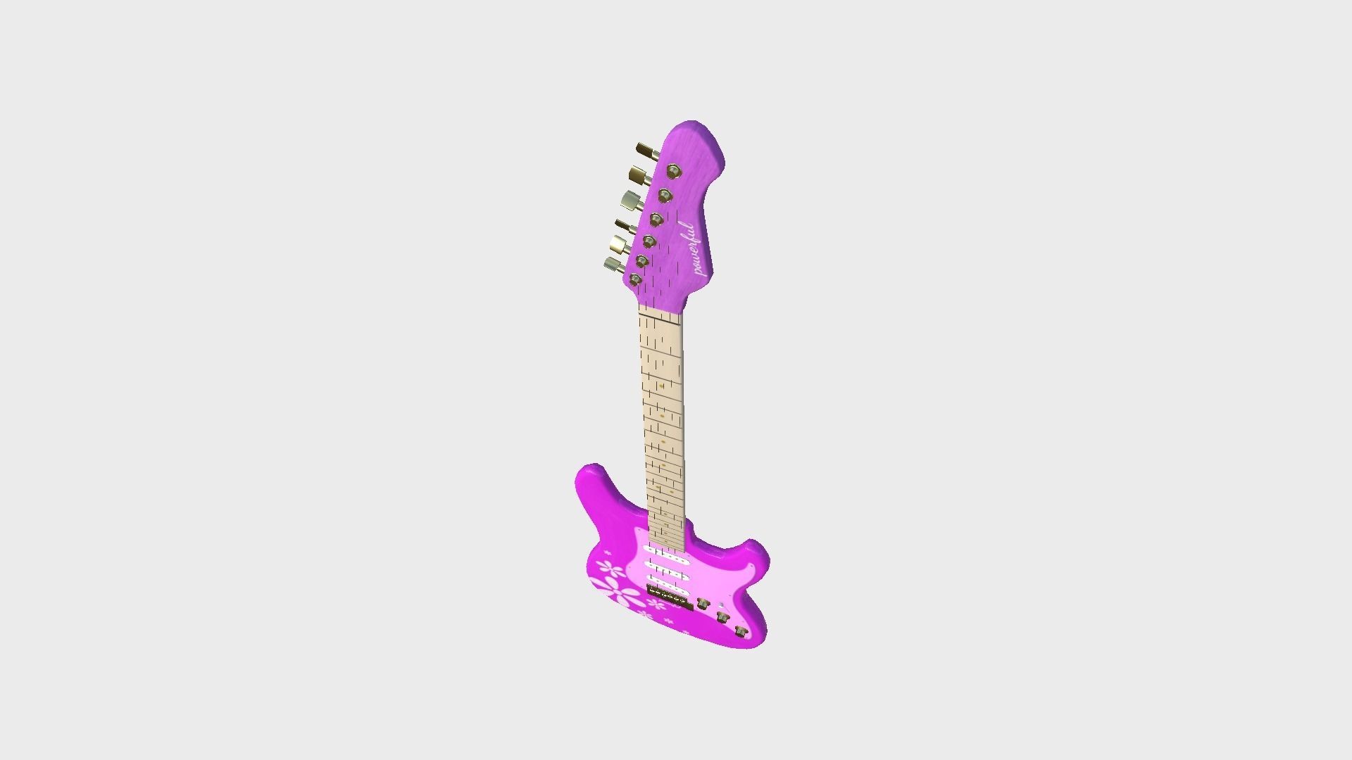 Electric Guitar 04 Pink - Music Instrument Design Low-poly 3D model_2