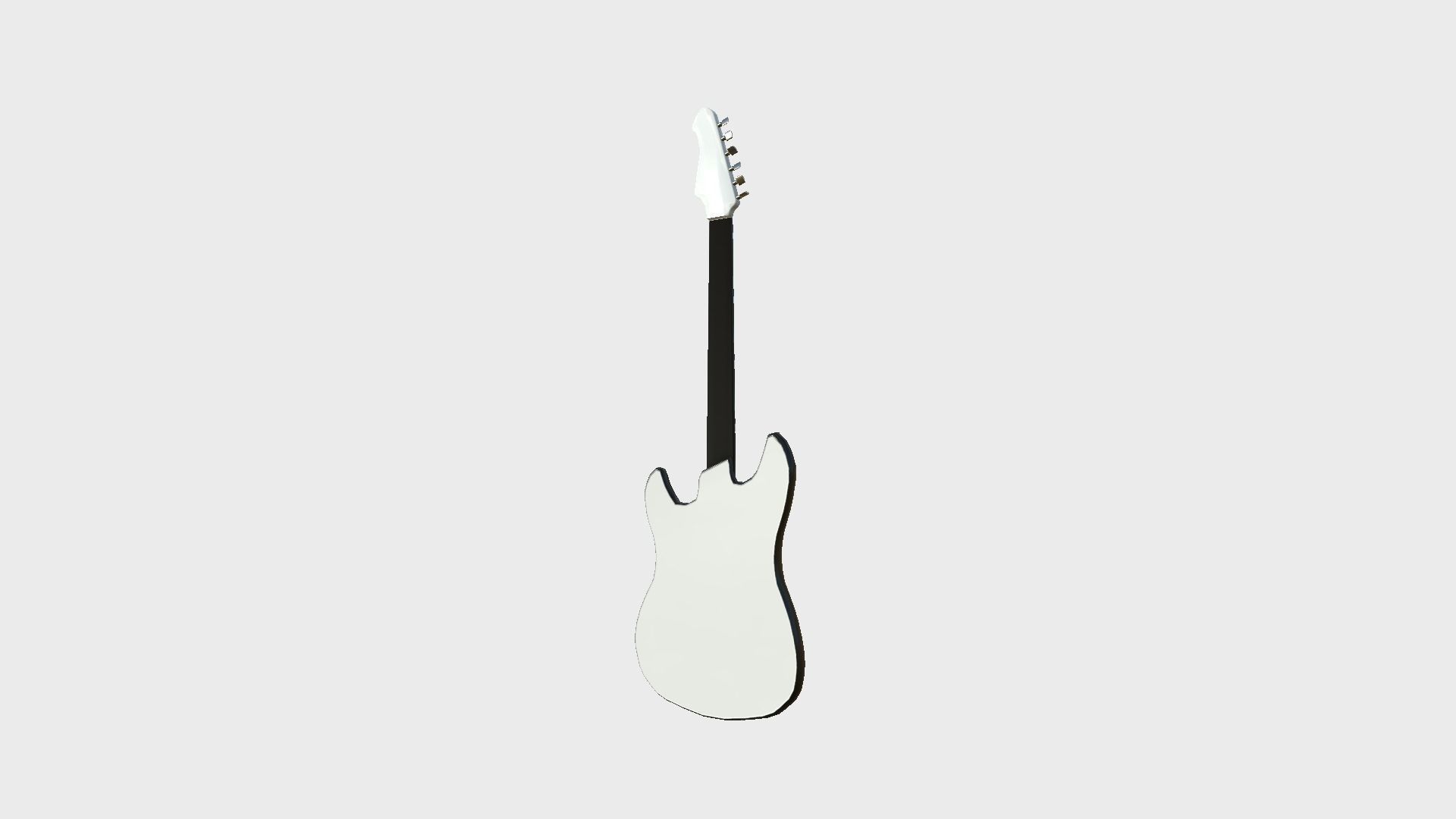 Electric Guitar 06 White Black - Music Instrument Design Low-poly 3D model_4
