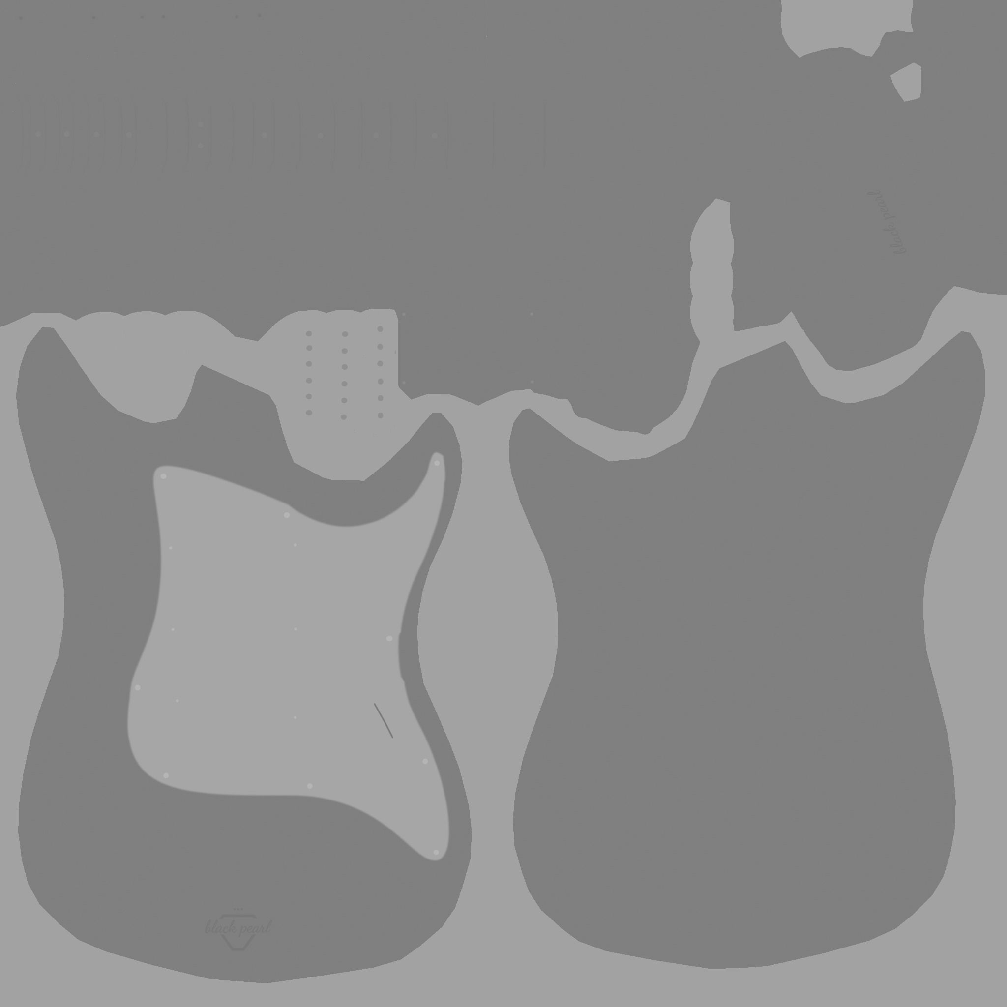 Electric Guitar 06 White Black - Music Instrument Design Low-poly 3D model_17