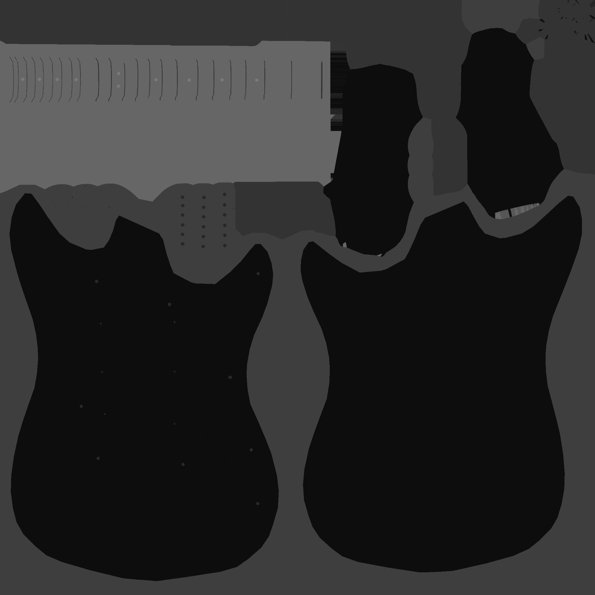 Electric Guitar 06 White Black - Music Instrument Design Low-poly 3D model_14