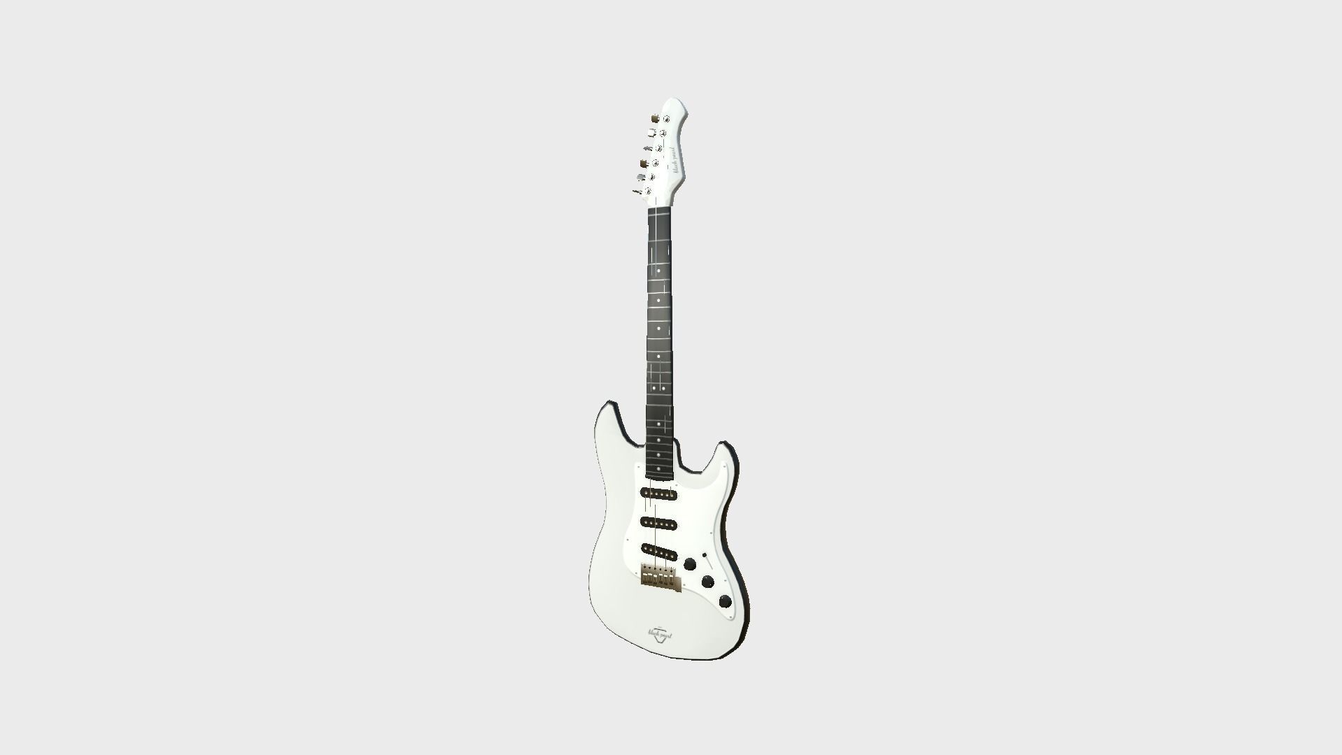 Electric Guitar 06 White Black - Music Instrument Design Low-poly 3D model_3