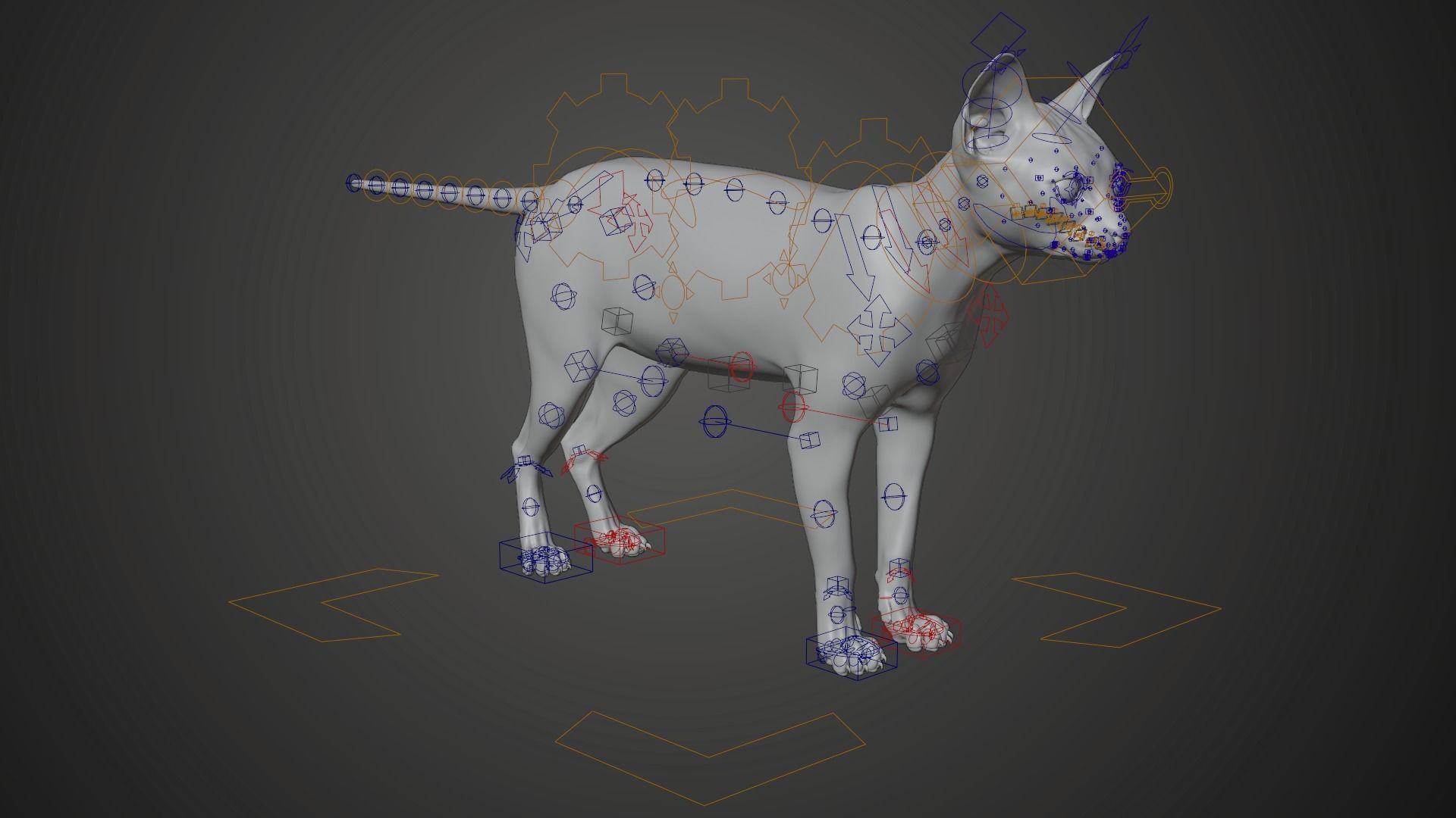 Grey Cat Animated  VFX Grace 3D model_15