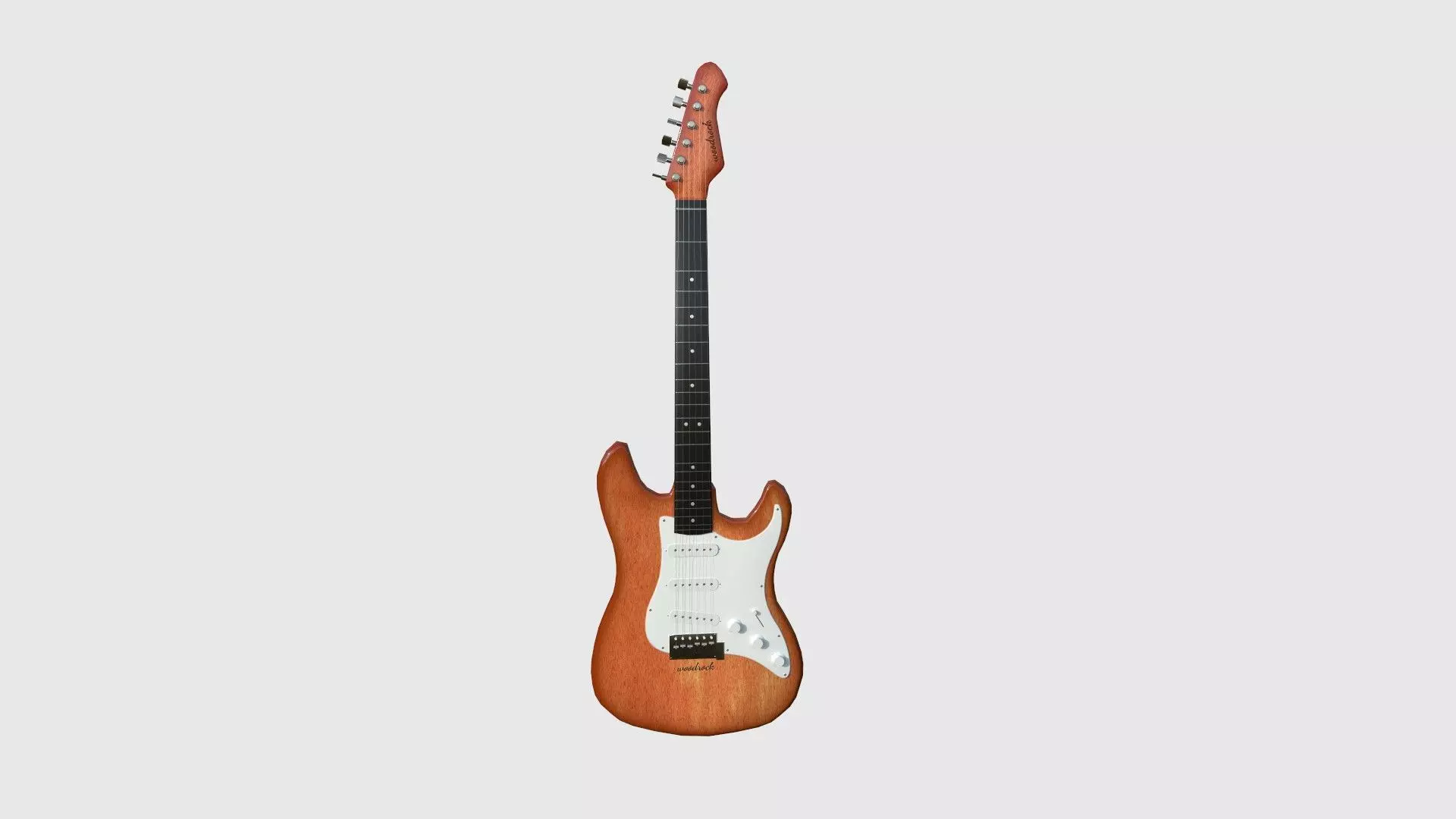 Electric Guitar 07 Light Wood - Music Instrument Design Low-poly 3D model_0