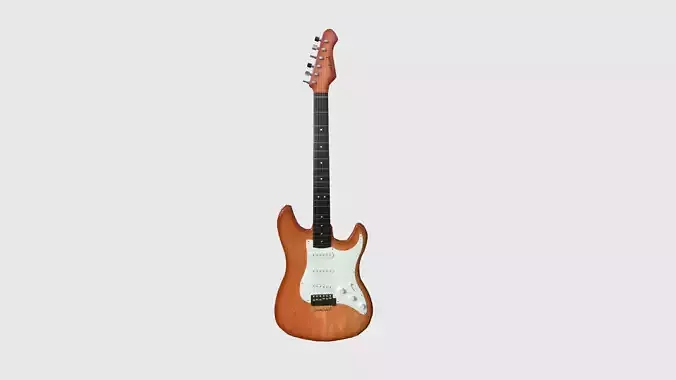 Electric Guitar 07 Light Wood - Music Instrument Design Low-poly 3D model