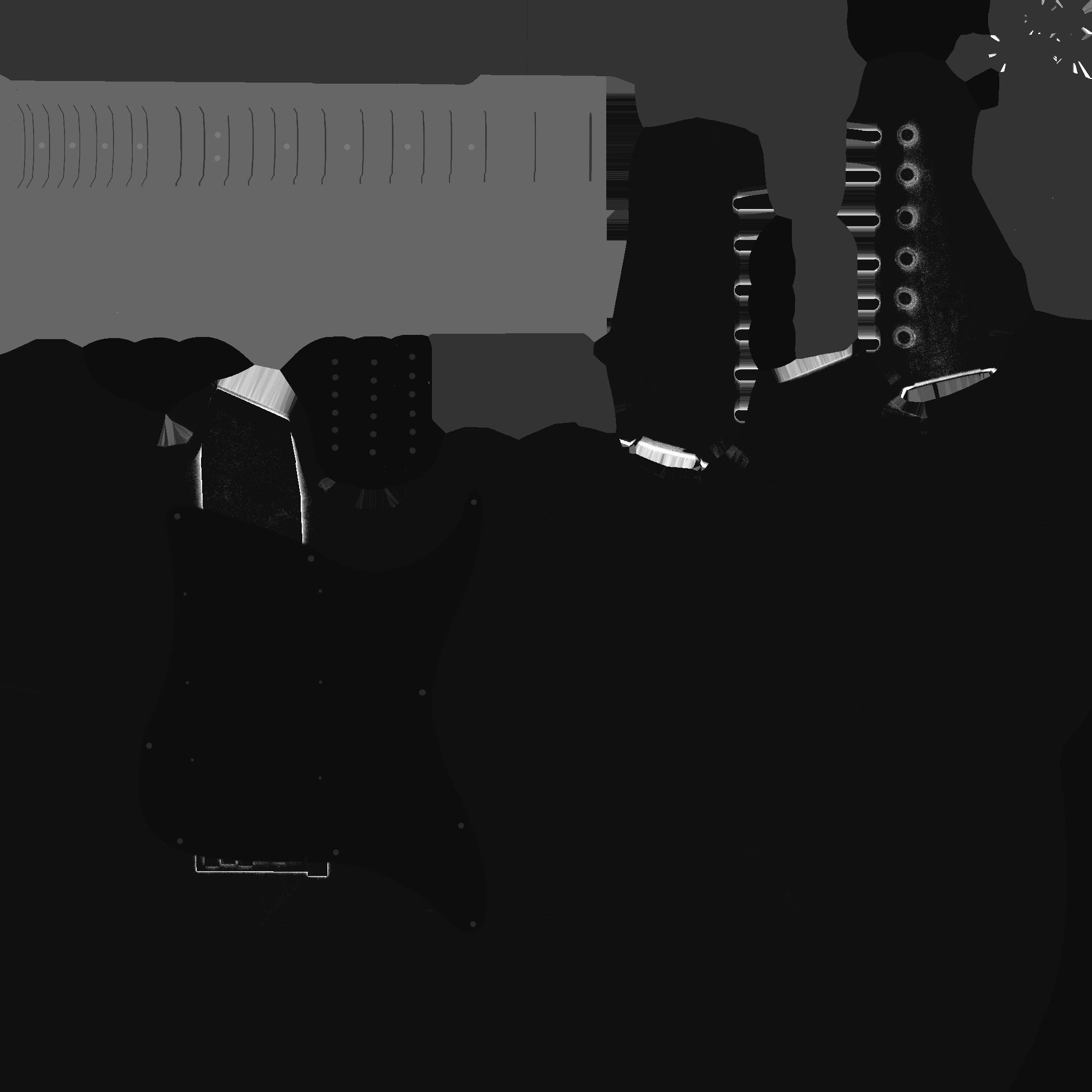 Electric Guitar 07 Light Wood - Music Instrument Design Low-poly 3D model_14