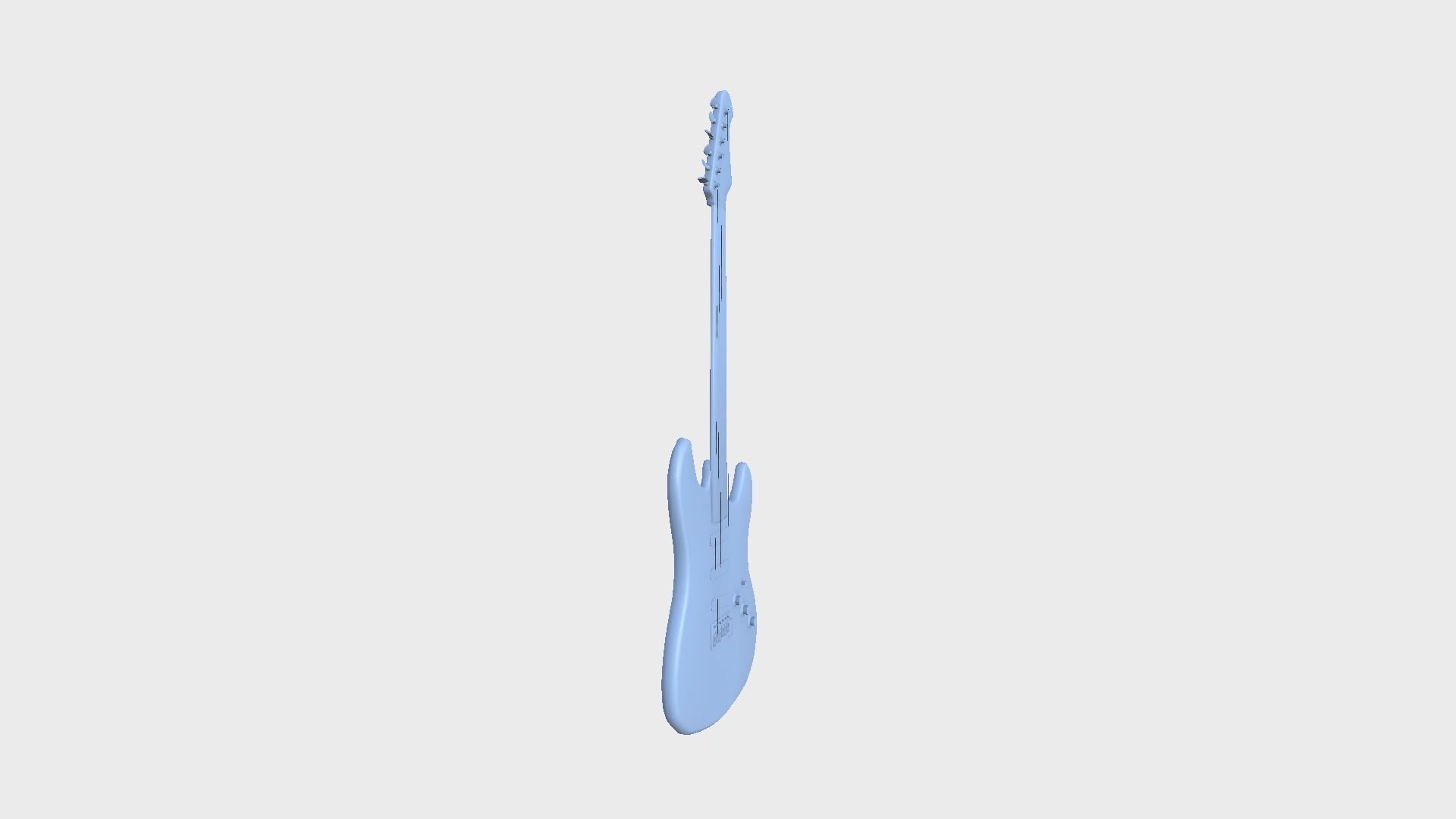 Electric Guitar 07 Light Wood - Music Instrument Design Low-poly 3D model_9
