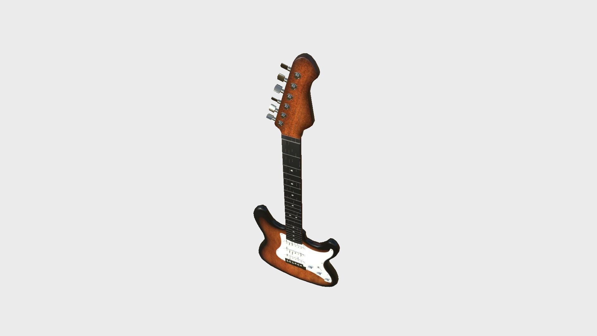 Electric Guitar 08 Dark Wood - Music Instrument Design Low-poly 3D model_2