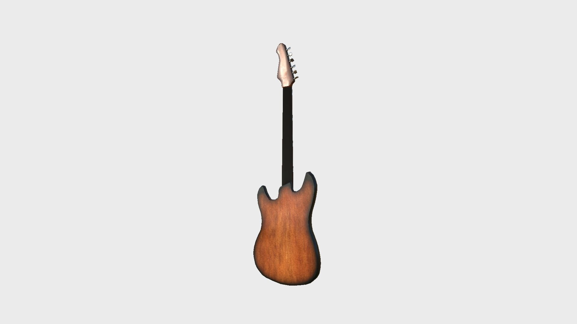 Electric Guitar 08 Dark Wood - Music Instrument Design Low-poly 3D model_4