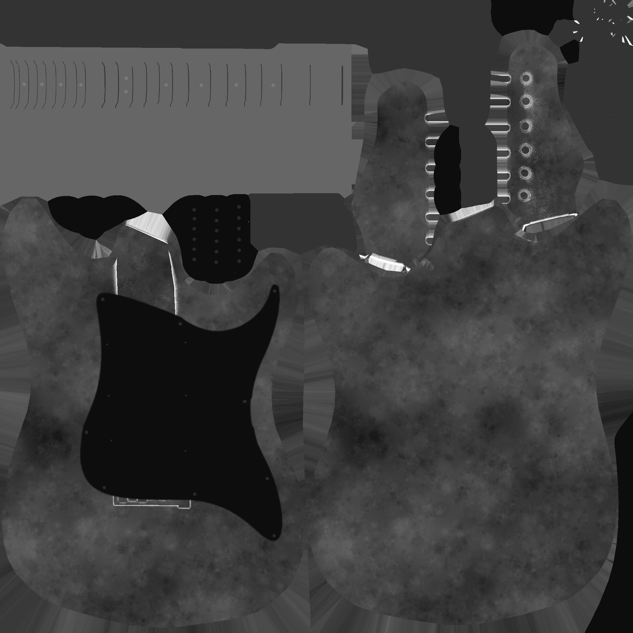 Electric Guitar 08 Dark Wood - Music Instrument Design Low-poly 3D model_19