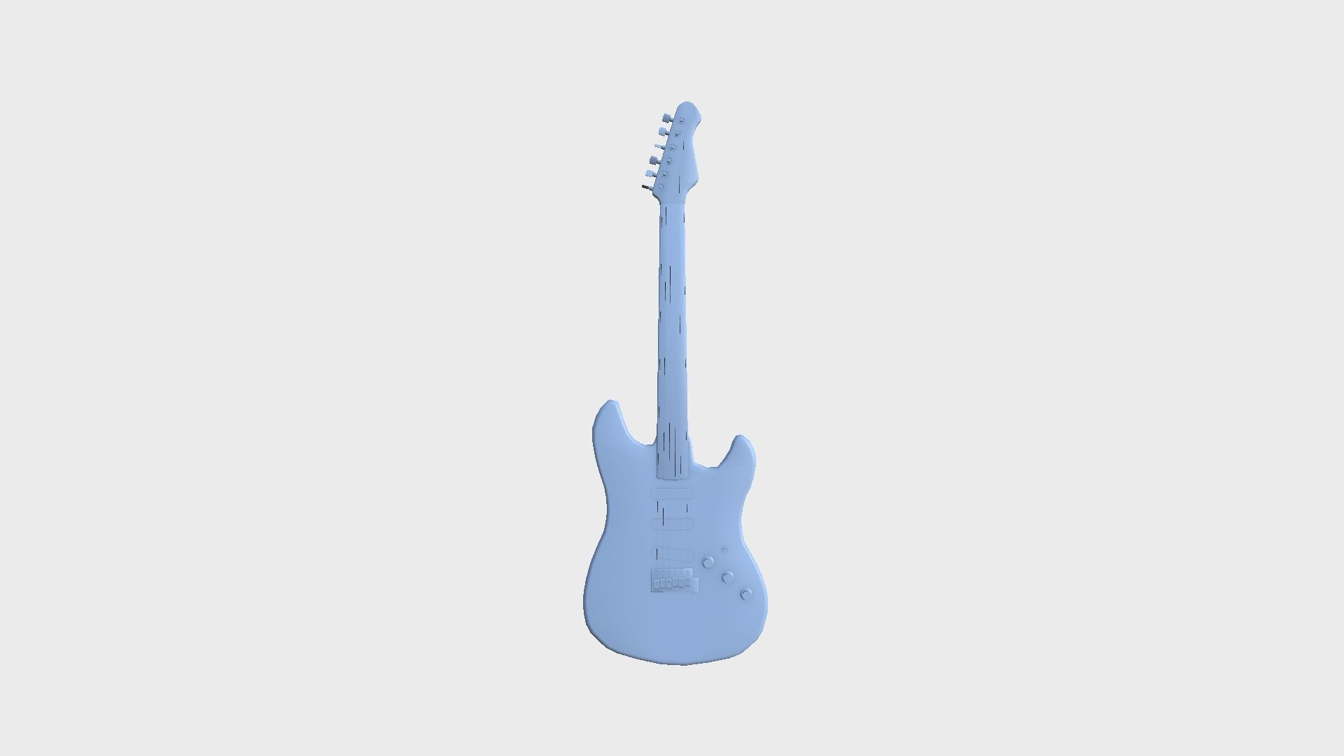 Electric Guitar 08 Dark Wood - Music Instrument Design Low-poly 3D model_8