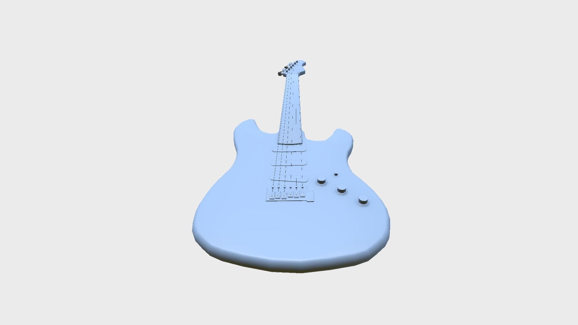 Electric Guitar 08 Dark Wood - Music Instrument Design Low-poly 3D model_7