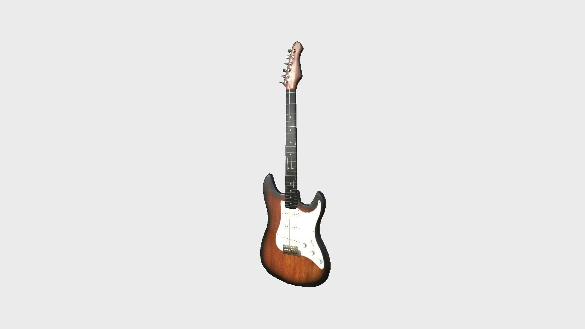 Electric Guitar 08 Dark Wood - Music Instrument Design Low-poly 3D model_3