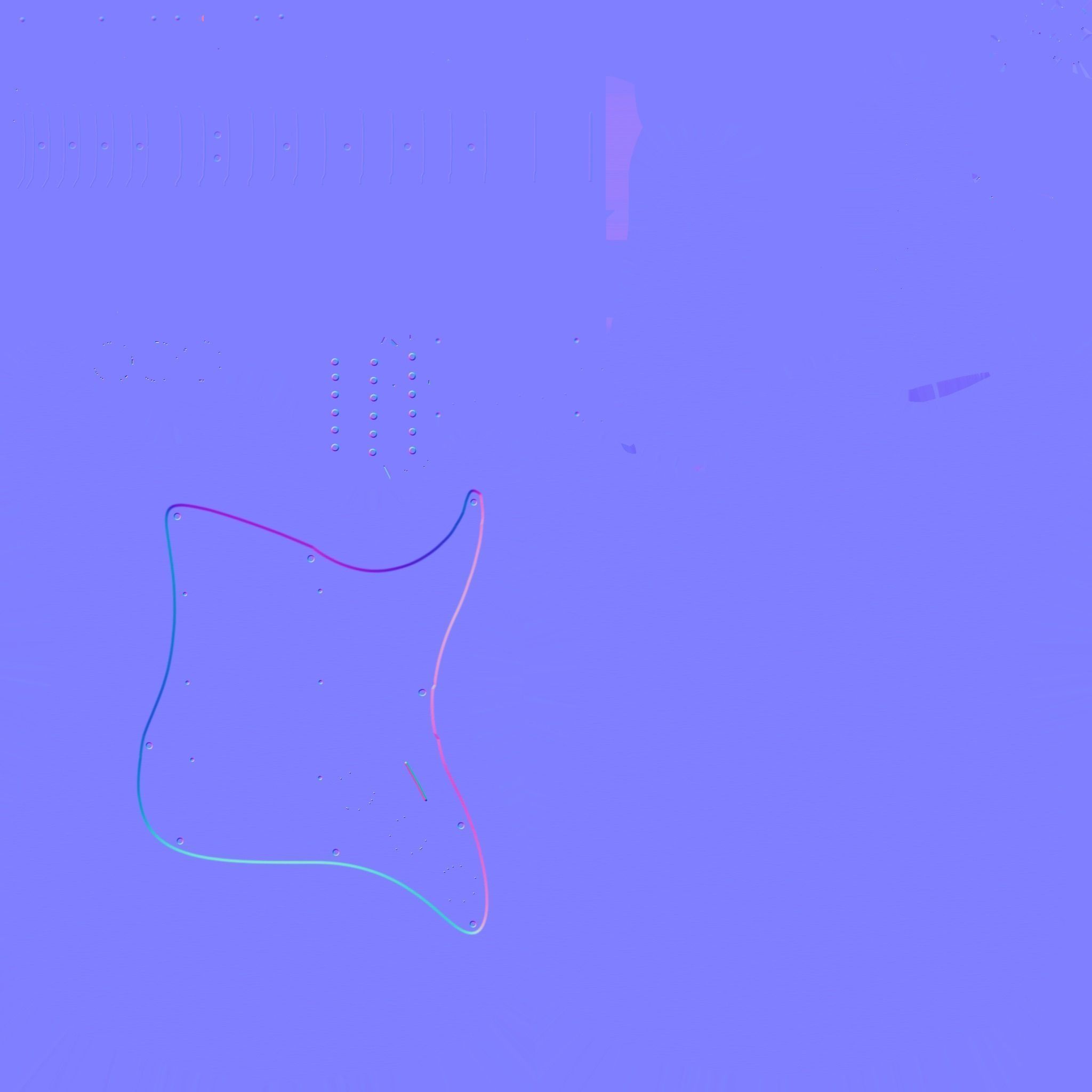 Electric Guitar 08 Dark Wood - Music Instrument Design Low-poly 3D model_18