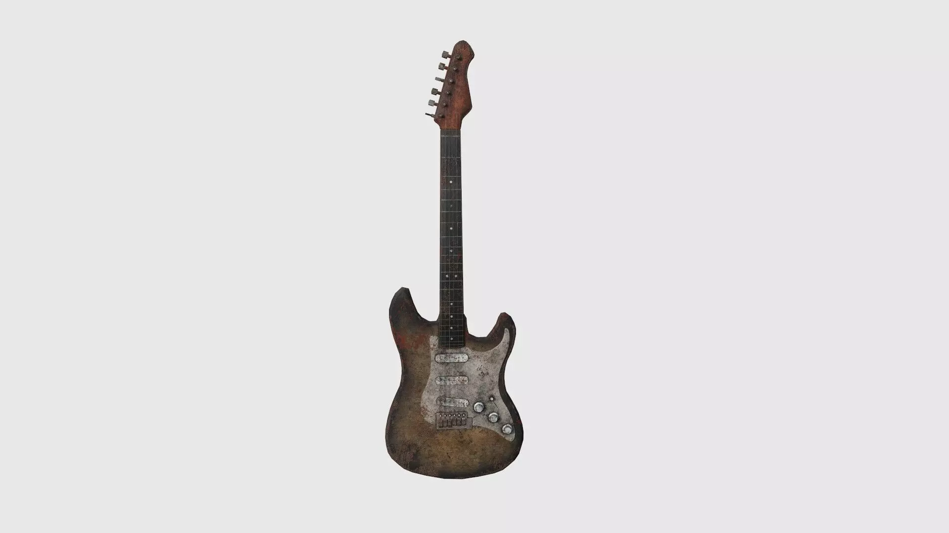 Electric Guitar 09 Destroyed - Music Instrument Design Low-poly 3D model_0