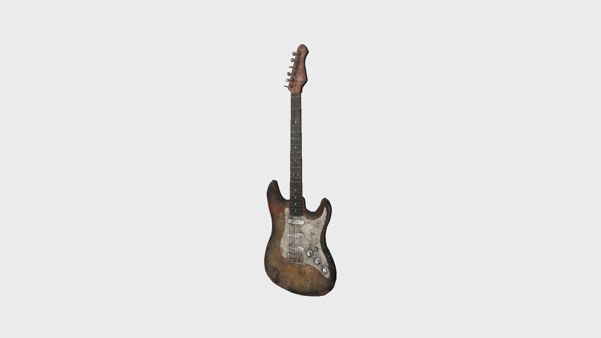 Electric Guitar 09 Destroyed - Music Instrument Design Low-poly 3D model_3