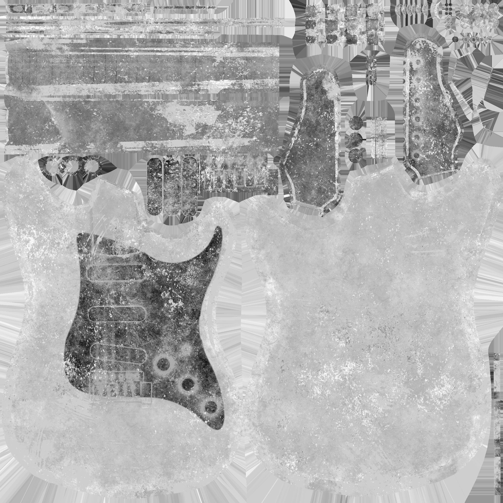 Electric Guitar 09 Destroyed - Music Instrument Design Low-poly 3D model_18