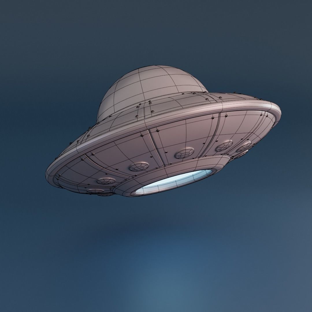 Cartoon UFO Low-poly 3D model_12