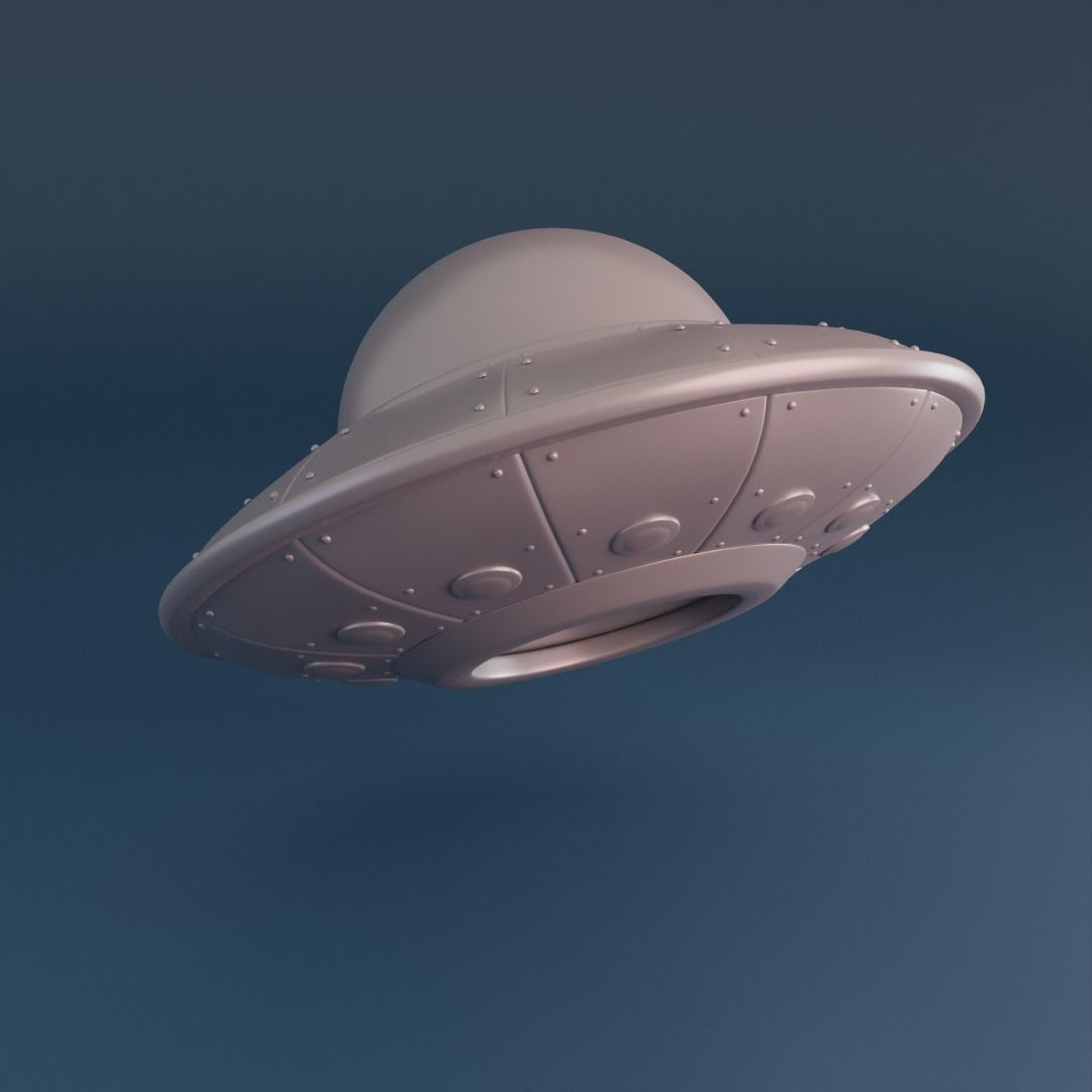 Cartoon UFO Low-poly 3D model_11