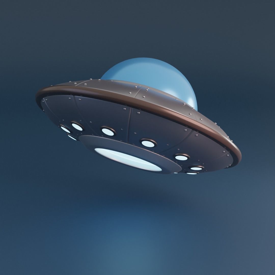 Cartoon UFO Low-poly 3D model_9