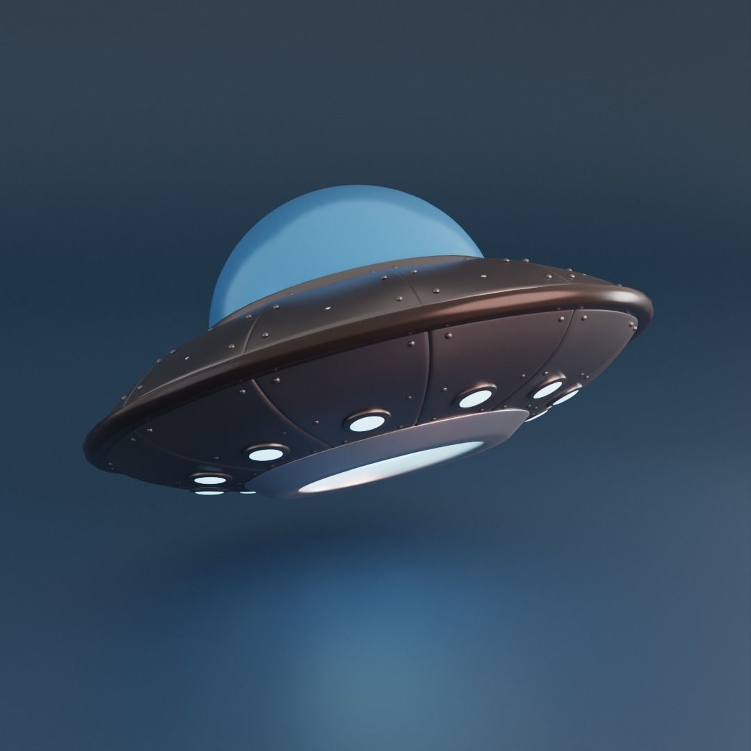 Cartoon UFO Low-poly 3D model_5