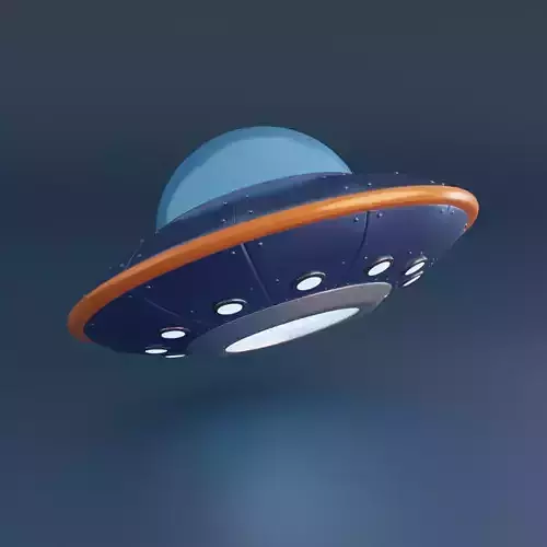 Cartoon UFO Low-poly 3D model