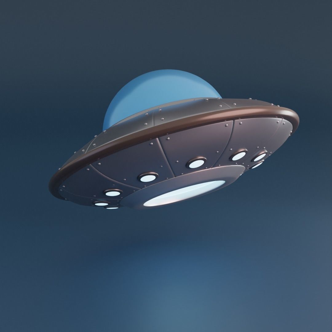 Cartoon UFO Low-poly 3D model_10